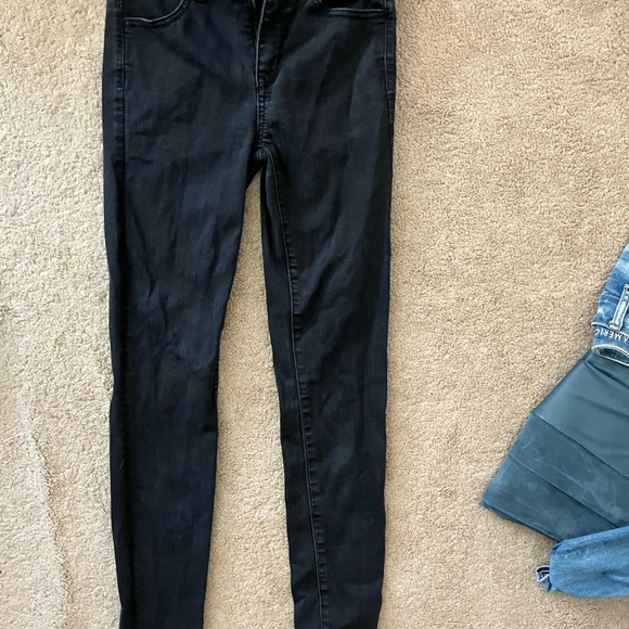 American Eagle Size 4 Long Next Level Stretch Hi-Rise Black Jeans - Picture 2 of 4